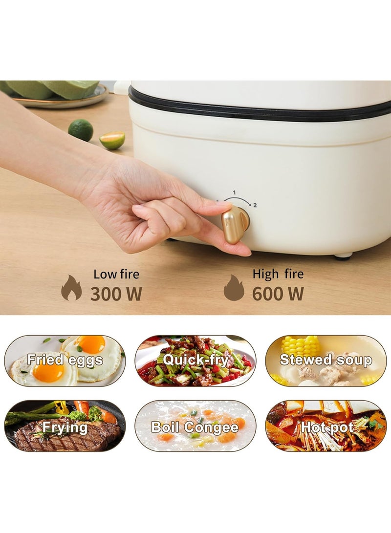 YelaJoy Electric Cooker 4.5L Hot Pot With Steamer Non-stick, Dual Power Multi-functional for Steak, Pasta, Ramen, Quick Heating - Image 3