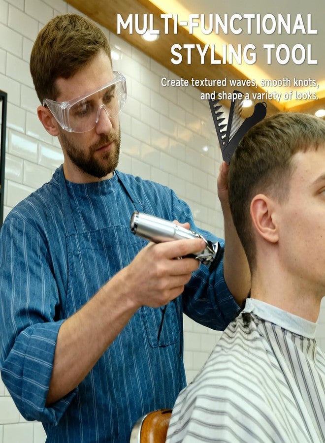 Street27 Texture Comb for Men & Women - Wide & Fine Tooth Volumizing Hair Comb | Travel Folding Dual Purpose Styling Comb for Fluffy Volume & Root Lift (BLACK) - Image 3