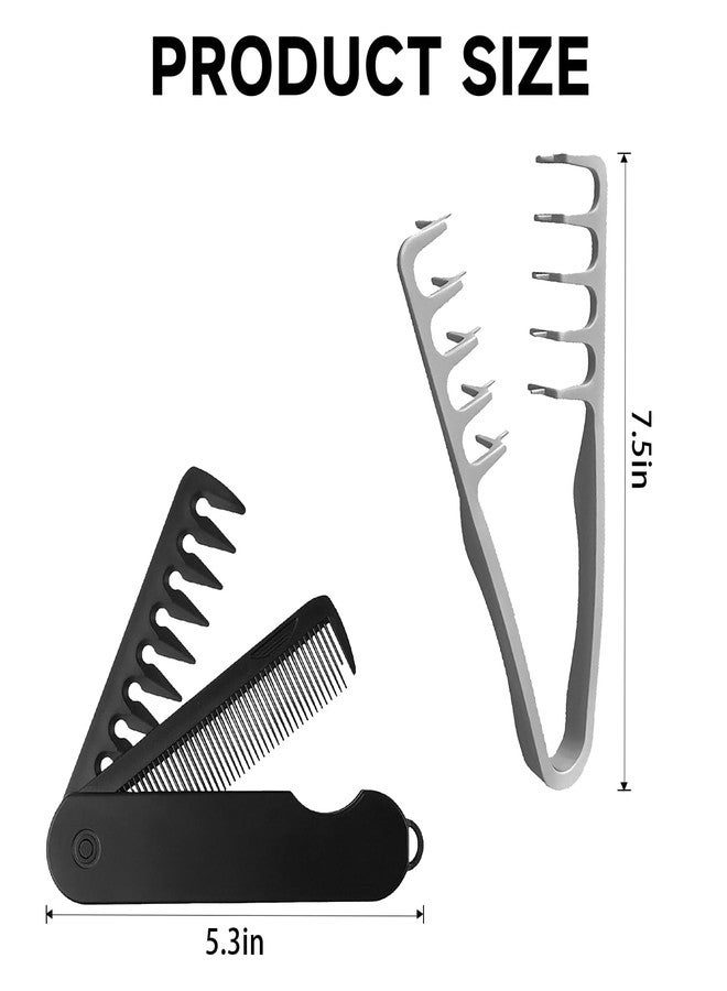 Street27 Texture Comb for Men & Women - Wide & Fine Tooth Volumizing Hair Comb | Travel Folding Dual Purpose Styling Comb for Fluffy Volume & Root Lift (BLACK) - Image 2