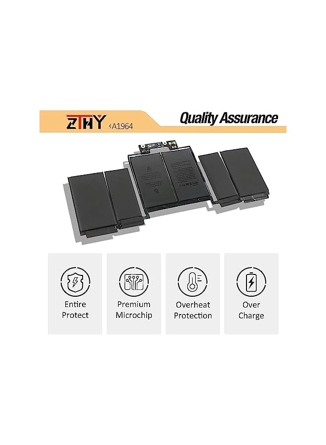ZTHY 58Wh A1964 A1989 Laptop Battery Compatible With Macbook Pro 13 Inch Mid 2018 2019 A2251 2020 Release Emc 3214 3358 Bto/Cto Touch Bar Mr9Q2Ll/A Mr9R2Ll/A Mr9T2Ll/A Mr9U2Ll/A Mr9V2Ll/A Mv962Ll/A - Image 3