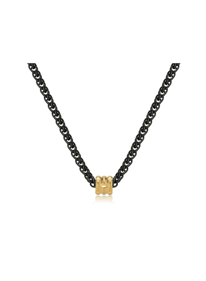 POLICE Skyline Black Ringlet Charm Necklace for Men