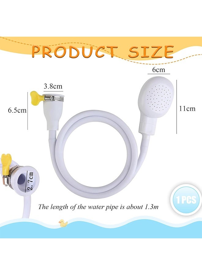 Bath Sink Single Tap Shower Attachment Head Hose Spray for Washing Pet Dog/Cat, Hair Washing(White) - Image 2