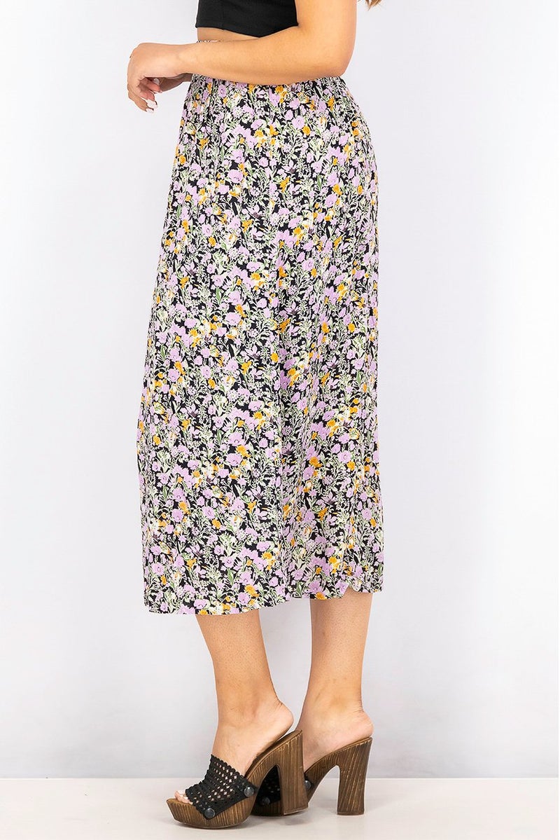 Fire & Glory Women Floral Print Midi Skirt, Lavender Combo - Image 3