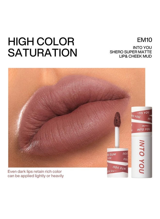 INTO YOU - Lipstick For Women, Velvet Matte Finish Lip Stain, Lipstick Long Lasting, Lip Tint, High Impact Lipcolor With Lightweight Lip Mud Texture, Dual-Use For Lips And Cheek, Nude Lipstick (Em10) - Image 1