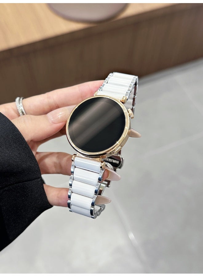 NIBEMINENT Huawei Watch GT5 Pro 18mm Stainless Steel and Ceramic Strap  - Image 1