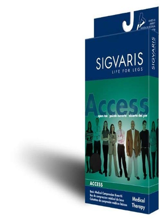 SIGVARIS Women’s DYNAVEN Open Toe Calf-High Socks 30-40mmHg - Large Short - Light Beige - Image 3