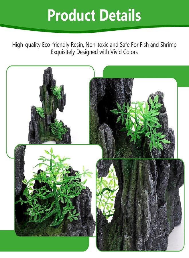 Hygger CO2 Large Rockery Aquarium Decoration Resin - Mountain View Stone Fish Tank Ornament with Small Caves-Approx. 9.7" L x 5.9" W x 11.8" H(Rockery) - Image 4