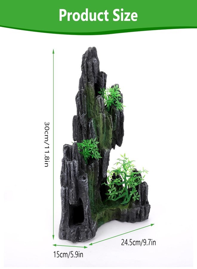 Hygger CO2 Large Rockery Aquarium Decoration Resin - Mountain View Stone Fish Tank Ornament with Small Caves-Approx. 9.7" L x 5.9" W x 11.8" H(Rockery) - Image 3