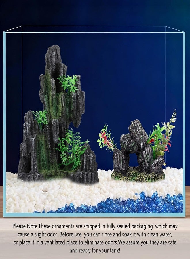 Hygger CO2 Large Rockery Aquarium Decoration Resin - Mountain View Stone Fish Tank Ornament with Small Caves-Approx. 9.7" L x 5.9" W x 11.8" H(Rockery) - Image 5