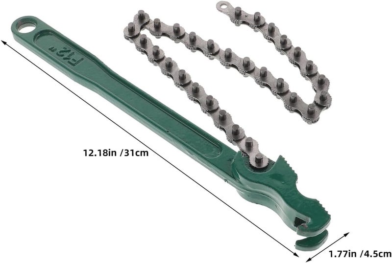 ABOOFAN Heavy Duty Chain Wrench 12-inch 2pcs Set Ratcheting Oil Filter Strap Wrench for Automotive Engine Repair and Water Filter Housing Removal - Image 2