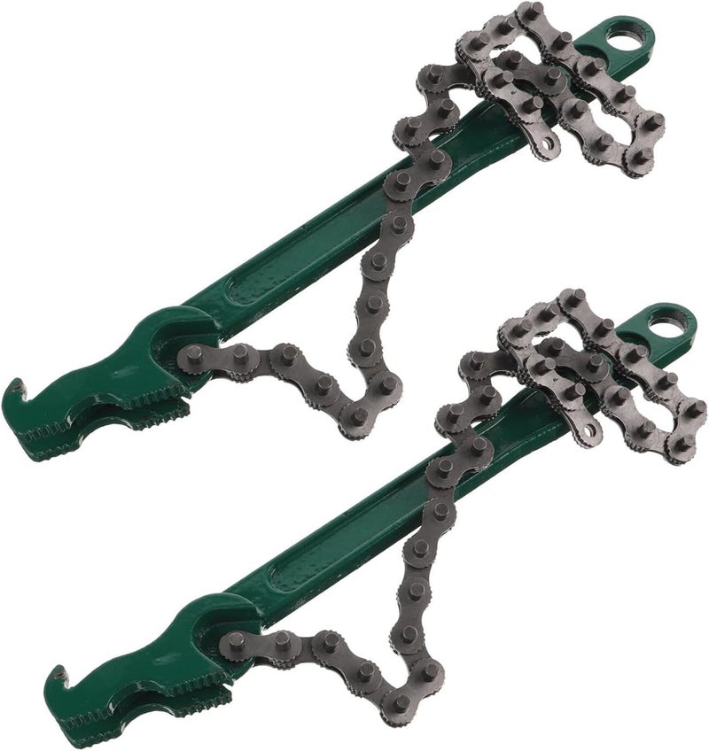 ABOOFAN Heavy Duty Chain Wrench 12-inch 2pcs Set Ratcheting Oil Filter Strap Wrench for Automotive Engine Repair and Water Filter Housing Removal - Image 1