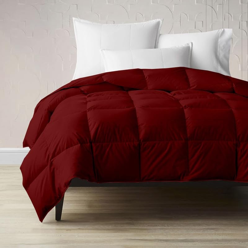 Comforter Double Bed All SeasonACSummer Solid Double Bed Comforter Blanket Dohar Duvets Ultra Soft Light Weight 300 GSM Red