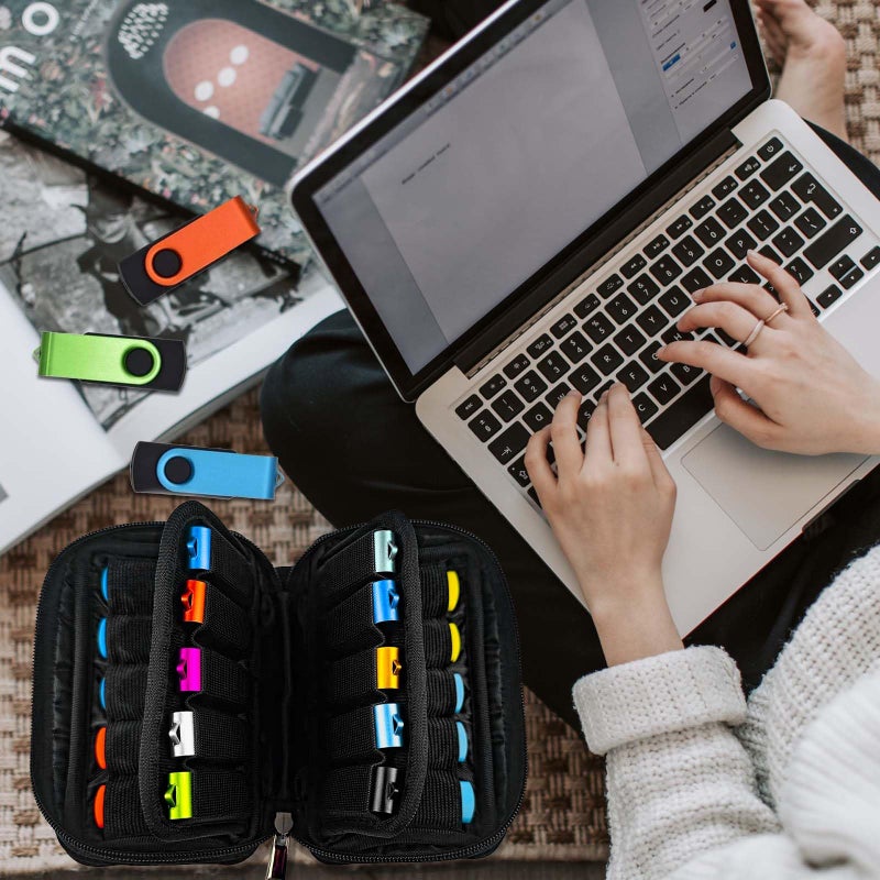 JBOS Flash Drive Case 20 Slots Storage Case JBOS USB Holder Storage Bag for Flash Drive Electronic Accessories Organizer for Memory Stick, Jump Drive, Thumb Drive, USB Cases - Image 4