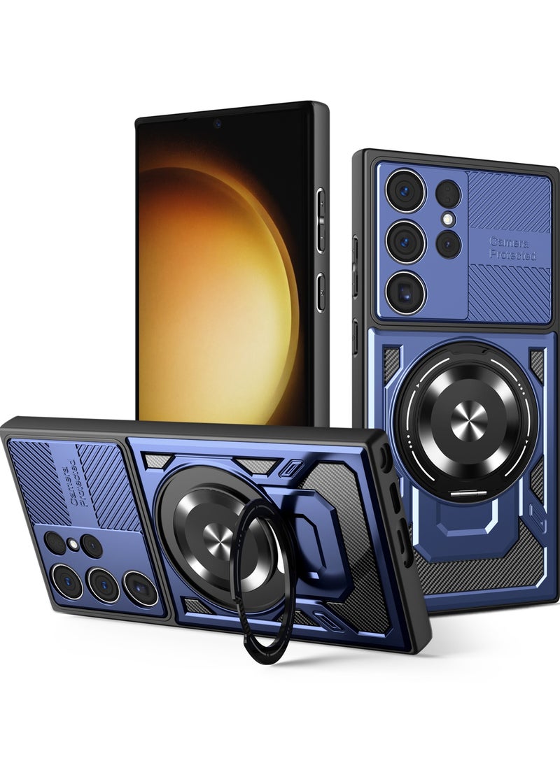 Case Cover Shock Resistant Protect Camera TPU + PC Compatible with Samsung Galaxy S23 Ultra (Blue)