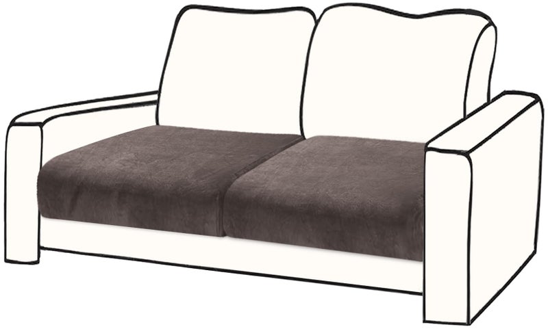 BT.WA Couch Cushion Cover Velvet 2 Pieces Seat Cushion Cover Stretch LoveSeat Couch Covers Separate Sectional Sofa Slipcovers Furniture Protector (2-Seater or Backrest  Coffee) - Image 1