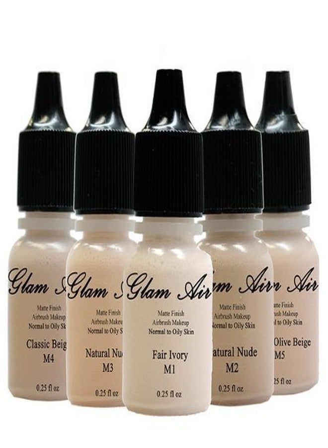 Glam Air Airbrush Water-based Foundation in 5 Assorted Light Matte Shades (for Normal To oily Light/Fair skin)