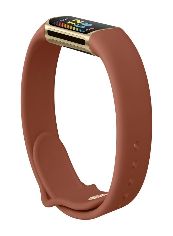 Vanjua Band Compatible with Fitbit Charge 6 Bands Women Men, Soft Silicone Adjustable Waterproof Sport Replacement Wristbands Strap for Fitbit Charge 6 / Charge 5 Fitness Tracker Accessories (Brown) - Image 5