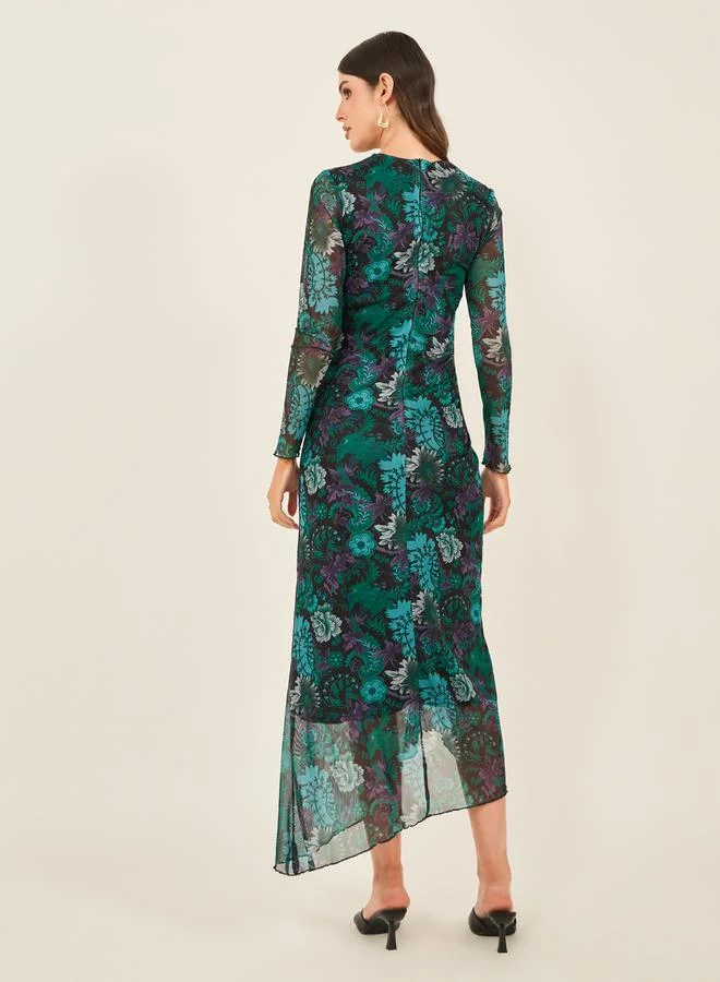 Styli Floral Sheer Dress