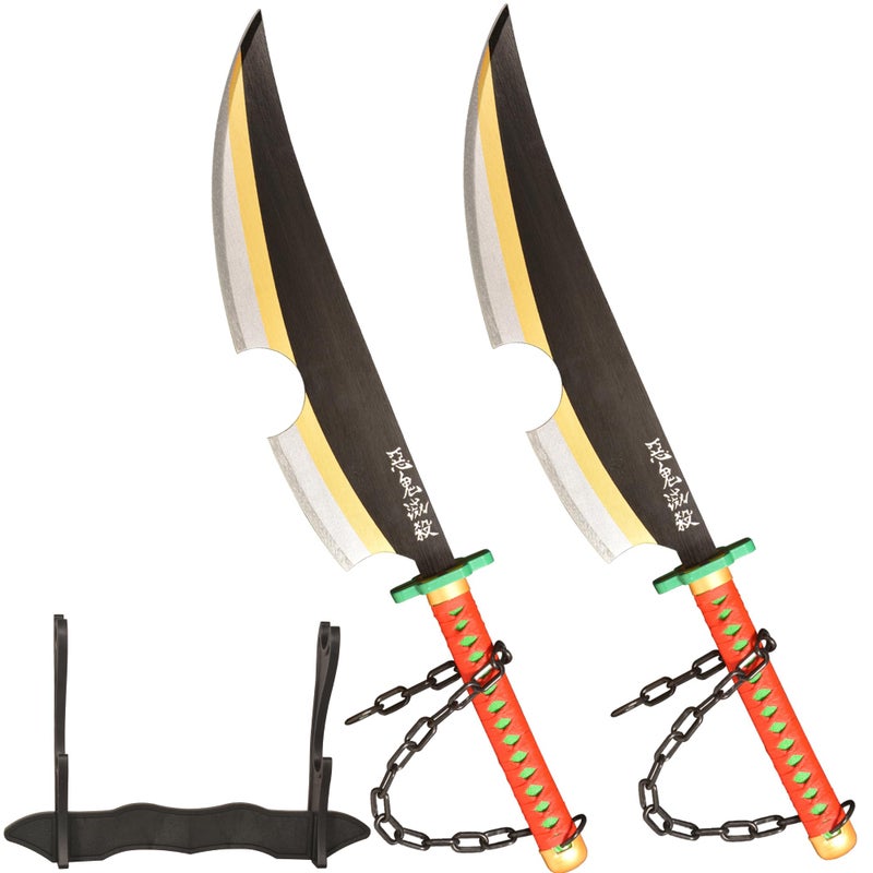 SV Pack of 2 - Anime Sword Katana Cosplay Uzui Tengen Sword Katana 30.9 inches,Collectible Gifts - Image 1