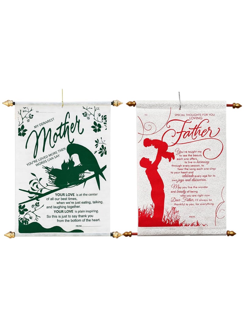 Saugat Traders Saugat Traders Adult Wedding Anniversary Gift For Parents Combo Gift For Mother & Father Scroll Card-Mom Dad, Multicolor  - Image 1