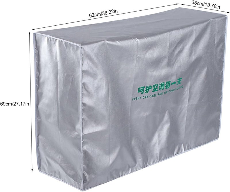 Outdoor Air Conditioner Cover, Waterproof, Sunproof, Anti Dust, Anti Snow, 2P - Durable Protection, Polyester Material, Easy Fit for Home AC Units (Heb （92 * 35*tq）) - Image 4