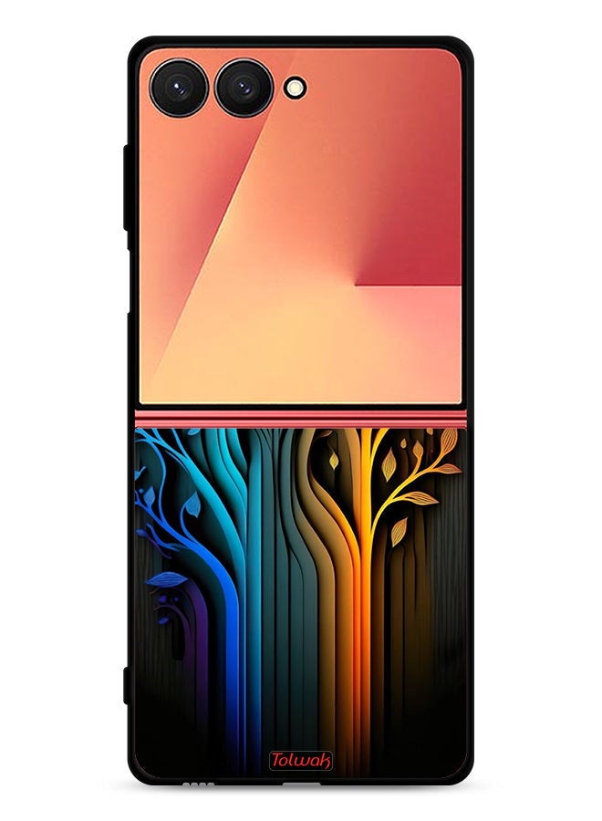 Tolwak Samsung Galaxy Z Flip7 Protective Case Cover Tree Leaves Art - Image 1