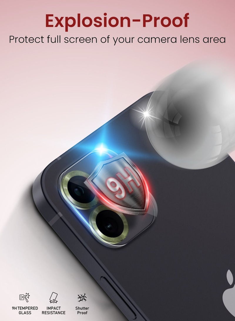 Moxedo Camera Lens Protector, 9H Tempered Glass, Scratch Resistant Aluminum Alloy Frame Camera Cover Screen Protector Compatible for iPhone 11/12 Mini 5.4 inch - OLIVE GREEN - Image 5