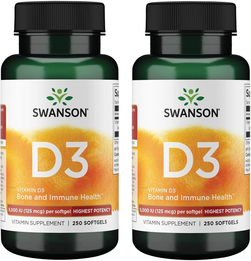SWANSON Vitamin D3 Softgels for Bone and Immune Health - 250 Count - Image 1