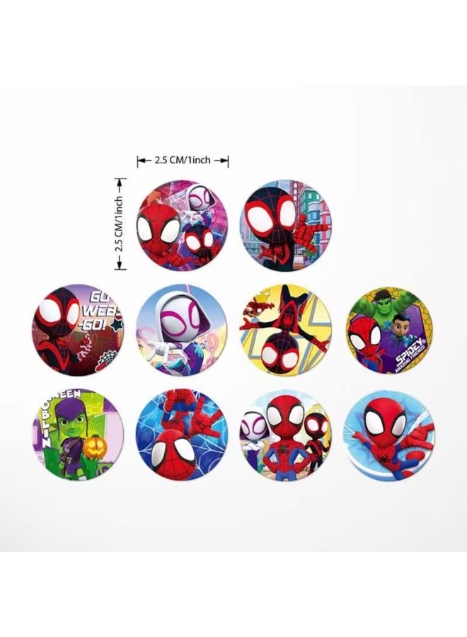 aeen 500pcs Marvel Spider-Man Cartoon Stickers | Self-Adhesive Matte Round Stickers for Scrapbooking, Gifts, Snack Jars & Party Seals - Image 2
