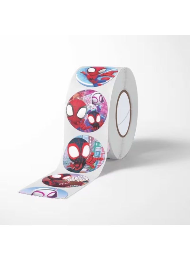 aeen 500pcs Marvel Spider-Man Cartoon Stickers | Self-Adhesive Matte Round Stickers for Scrapbooking, Gifts, Snack Jars & Party Seals - Image 5