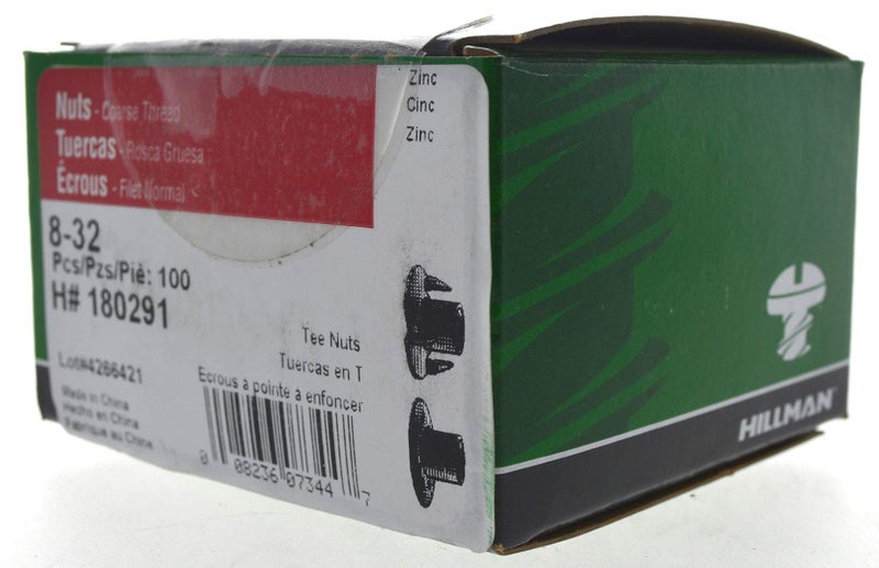 Hillman 180291 Pronged Tee Nut, 8-32, 100-Pack , Zinc - Image 4