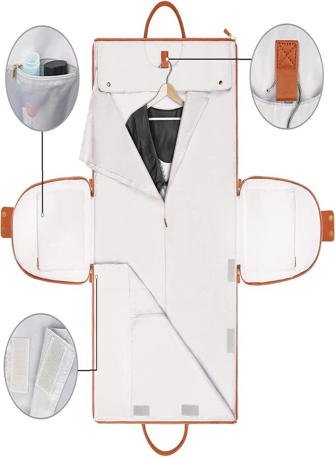 RASOFAB Zwerlin Leather Convertible Garment Bag for Travel, 2 in 1 Hanging Suitcase & Large Duffle for Women, Water Resistant Carry On with Shoe Pouch, Wrinkle Free Suit Travel Bag - Image 5