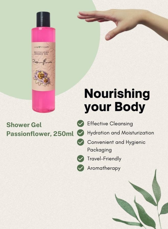 الصابون والأصدقاء جل استحمام برائحة زهرة العاطفة من سوب آند فريندز مع زيت الأفوكادو المرطب - غسول طبيعي للجسم لبشرة ناعمة ورطبة - 250 مل - Image 4