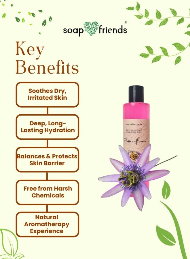 الصابون والأصدقاء جل استحمام برائحة زهرة العاطفة من سوب آند فريندز مع زيت الأفوكادو المرطب - غسول طبيعي للجسم لبشرة ناعمة ورطبة - 250 مل - Image 3
