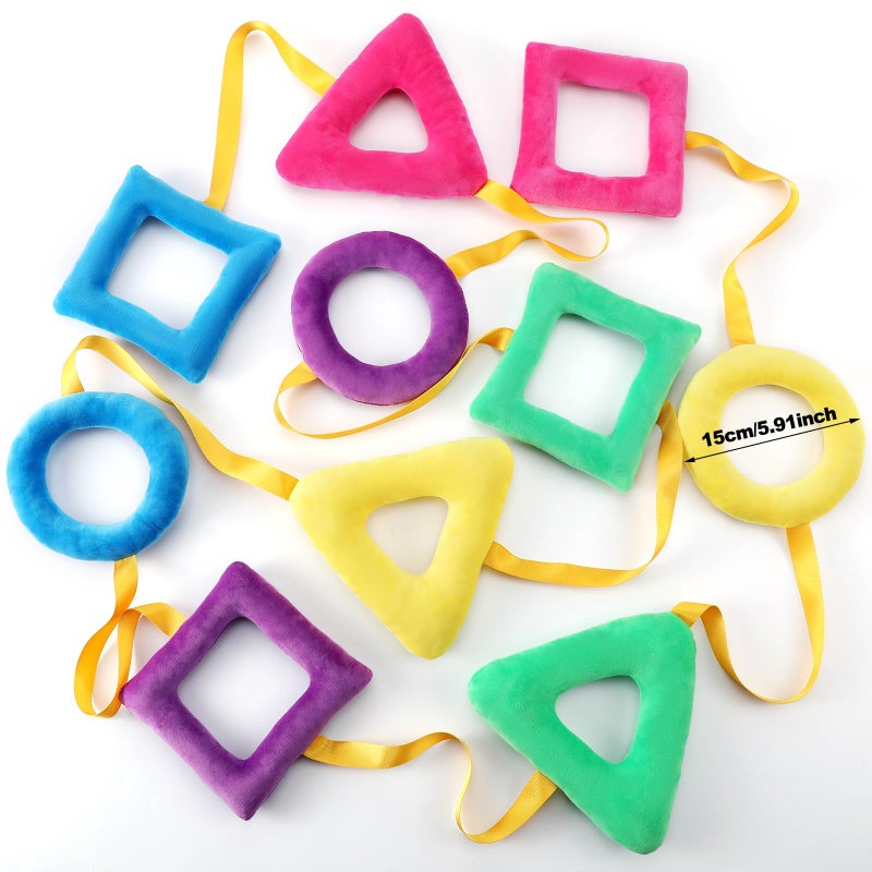 Woanger Shapes Walking Rope for Preschool Walking Rings for Toddlers 10 Colorful Handles Leash for Toddler Class Line Rope 165'' Long Keep Children Calm and Line Classroom Supplies - Image 1