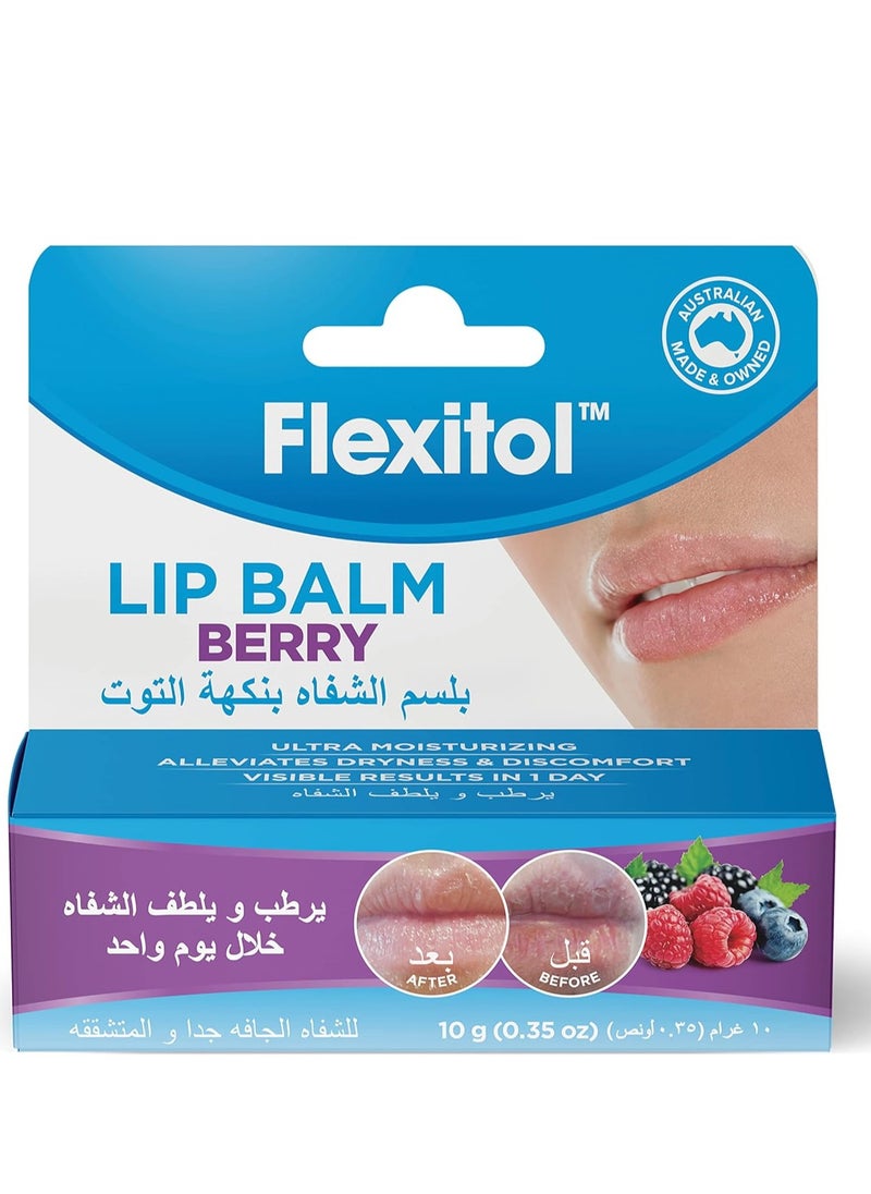 Flexitol Lip Balm Berry Ultra Moisturizing Alleviates Dryness and Discomfort 10g 