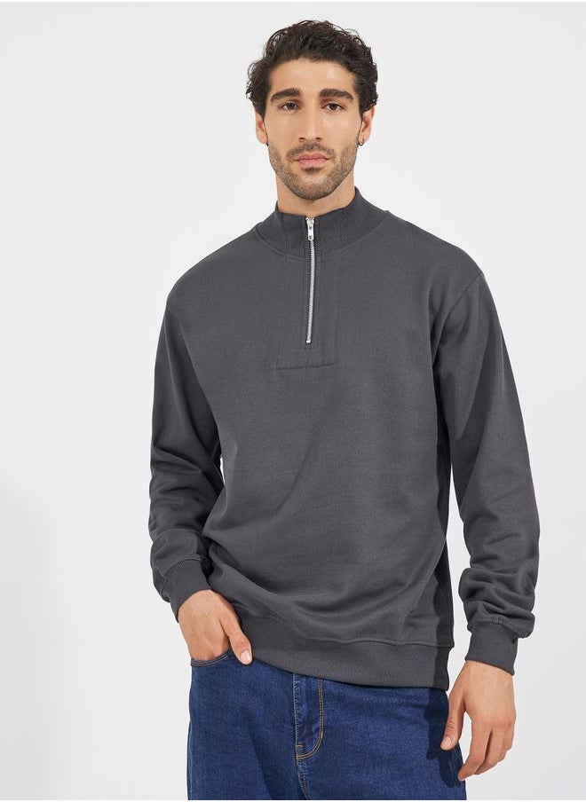 Half-Zip Relaxed Fit Fleece Sweatshirt with Front Seam Detail - pzsku/ZF21546F7EED8734F2278Z/45/_/1728647270/1cb48da2-b266-4087-b129-d0543fa6d5e8