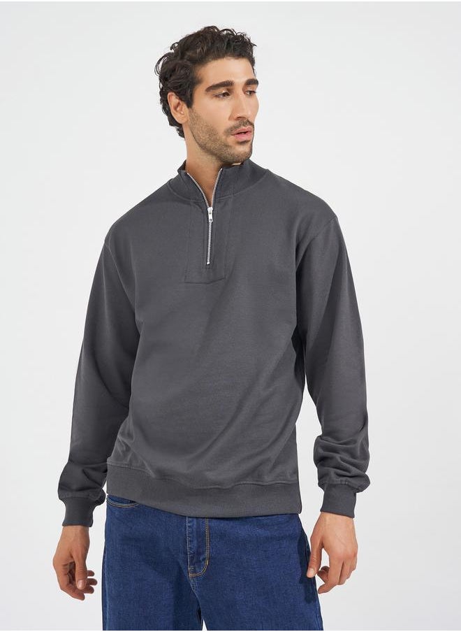 Half-Zip Relaxed Fit Fleece Sweatshirt with Front Seam Detail - pzsku/ZF21546F7EED8734F2278Z/45/_/1728647274/981a2f9d-8a94-4115-8221-8c9d1028ce26