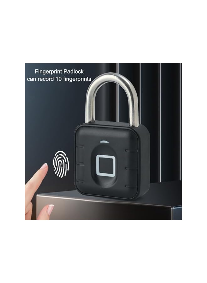 PROMASS Fingerprint Smart Padlock Lock, Biometric Metal Keyless Thumbprint Lock IP67 Waterproof, Combination Locks for Gym Locker School Luggage Backpack Suitcase 10 (SY12+ (Fingerprint+  - Image 2