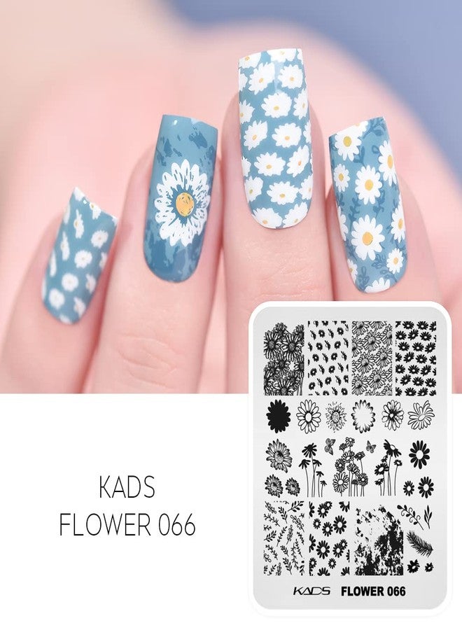 KADS Nail Stamping Template Sunflower Nail Stencil Nail Stamp Decoration Plate DIY Tool (Flower 066) - Image 2