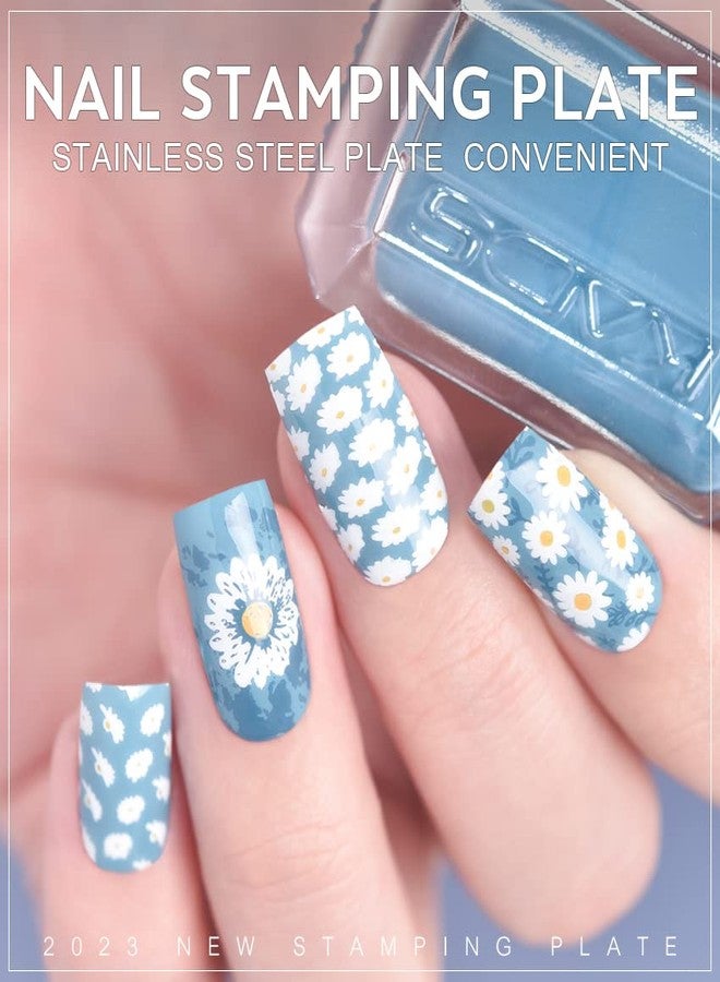 KADS Nail Stamping Template Sunflower Nail Stencil Nail Stamp Decoration Plate DIY Tool (Flower 066) - Image 4