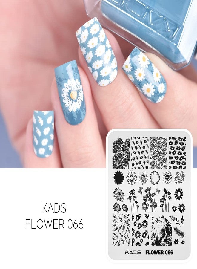 KADS Nail Stamping Template Sunflower Nail Stencil Nail Stamp Decoration Plate DIY Tool (Flower 066) - Image 3