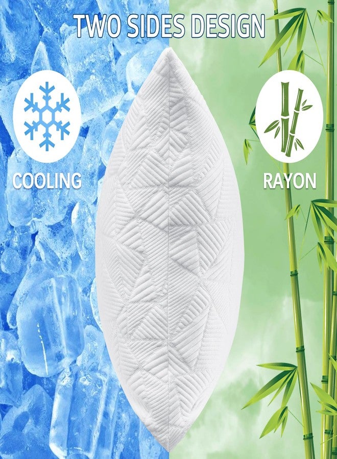 BETU Pillows - Shredded Memory Foam Pillow with Adjustable Loft - Perfect for Stomach, Back & Side Sleepers - Breathable & Washbale Bamboo Cooling Bed Pillow Cover, CertiPUR-US Queen Size 2 Pack - Image 2