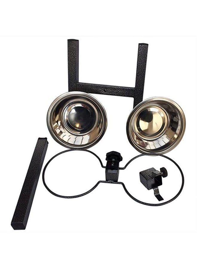 وعاء طعام للكلاب بارتفاع قابل للتعديل على شكل حرف H - مجموعة وعاء مزدوج من الفولاذ المقاوم للصدأ بسعة 900 مل، وعاء طعام مرتفع للكلاب - Image 4