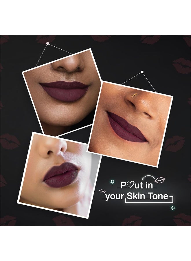 Dazller All Day Lipcolour Quick Dry|Moisturizing Kokum Butter|Non-Transfer & Smudge-proof|8hr stay|Liquid Lipstick for Women|QDLC027 Black Honey|6g - Image 2