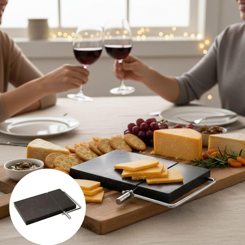 Marble Cheese Slicer with Stainless Steel Wire for Cutting, Modern Kitchen Gourmet Tool - Image 3