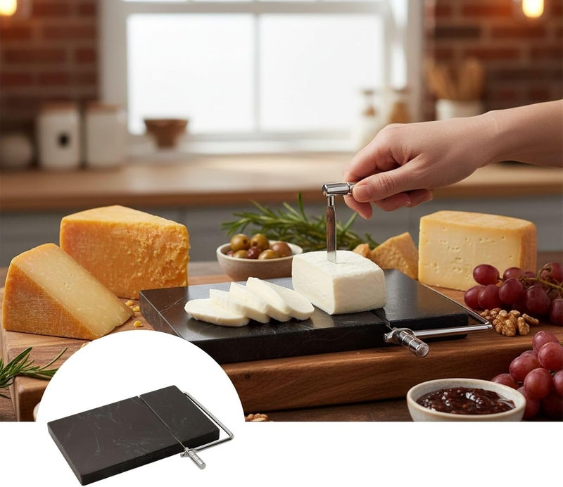Marble Cheese Slicer with Stainless Steel Wire for Cutting, Modern Kitchen Gourmet Tool - Image 2