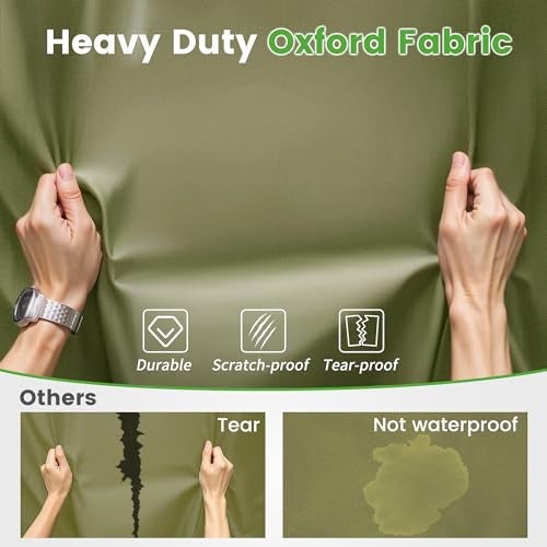 10L0L Golf Cart Cover 2/4/4+2 Passenger for Yamaha EZGO Club Car, Heavy Duty 420D Waterproof Windproof Durable Polyester Golf Cart Cover with 3 Zipper Doors for All-Weather Protection - Army Green - Image 5