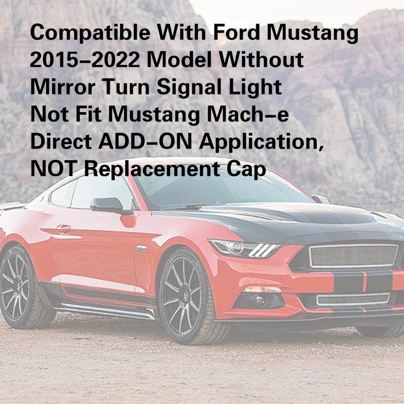 Mactoom Mactoom Mirror Cap Covers Ox Horn Style Compatible with Ford Mustang 2015-2022 Without Turn signal Light Side Mirror Cover Cap (Carbon Fiber Style)  - Image 2