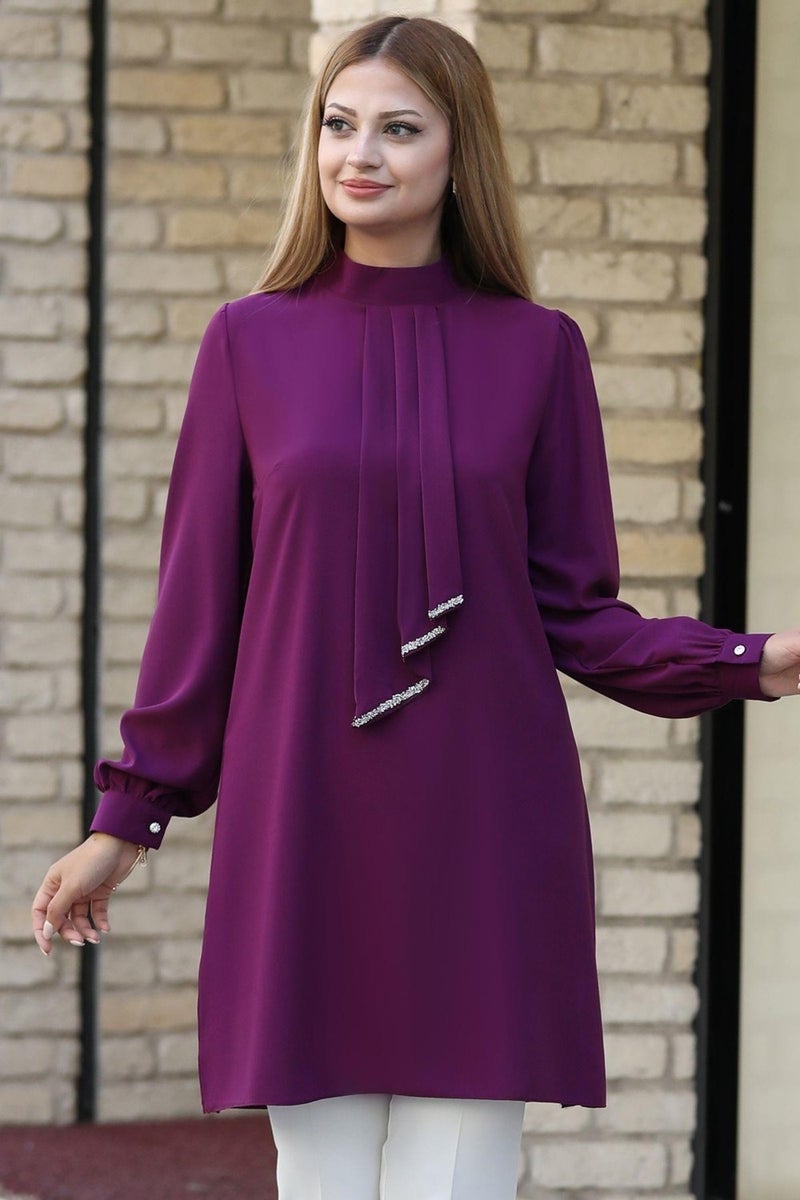 Esilanur Işıl Hijab Tunic Plum  - Image 2